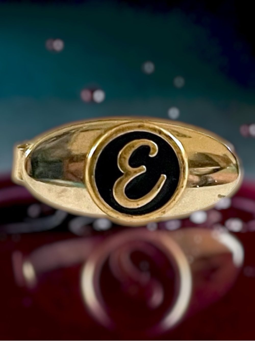 Vintage Gold Tone Initial Letter E Tie Clip Personalized Great Gift